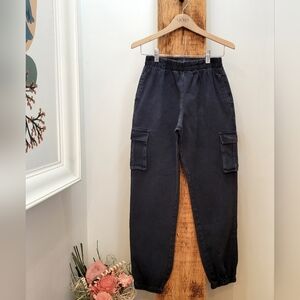 PrettyLittleThing Black Elastic Waist Cargo Joggers